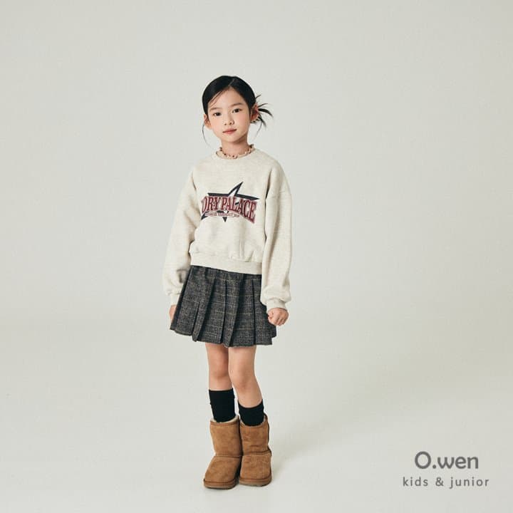 O Wen - Korean Children Fashion - #prettylittlegirls - Star Semi-crop Brushed Sweatshirt - 3