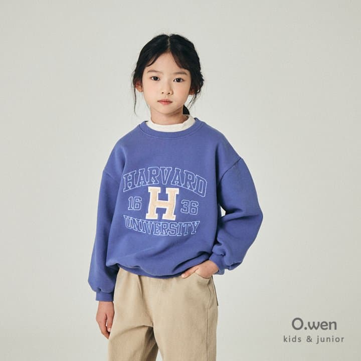 O Wen - Korean Children Fashion - #minifashionista - Harvard Brushed Sweatshirt - 4