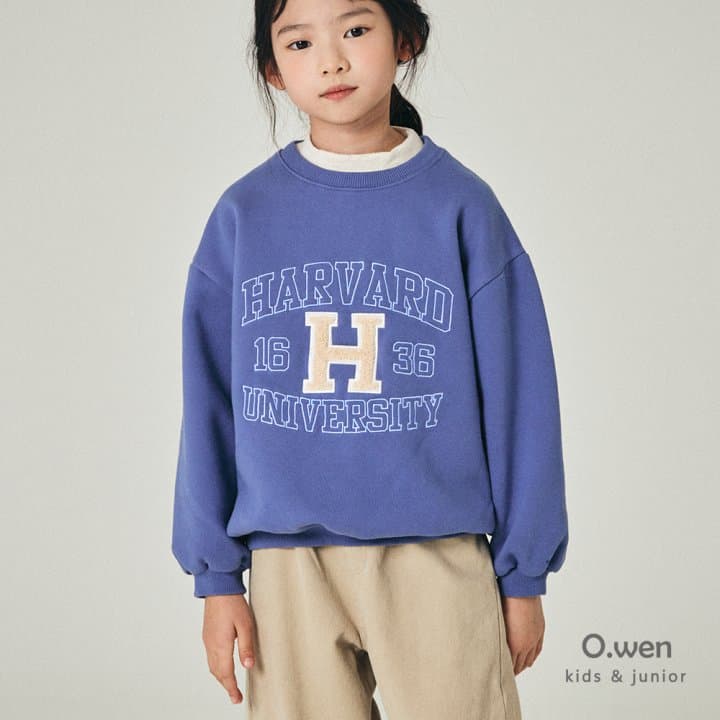 O Wen - Korean Children Fashion - #stylishchildhood - Harvard Brushed Sweatshirt - 7