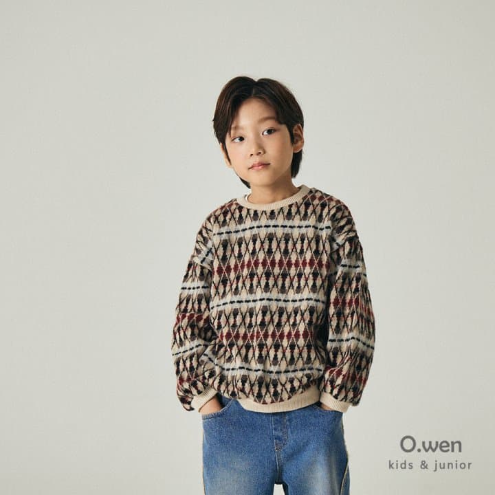 O Wen - Korean Children Fashion - #toddlerclothing - Argyle Jacquard Knit - 4