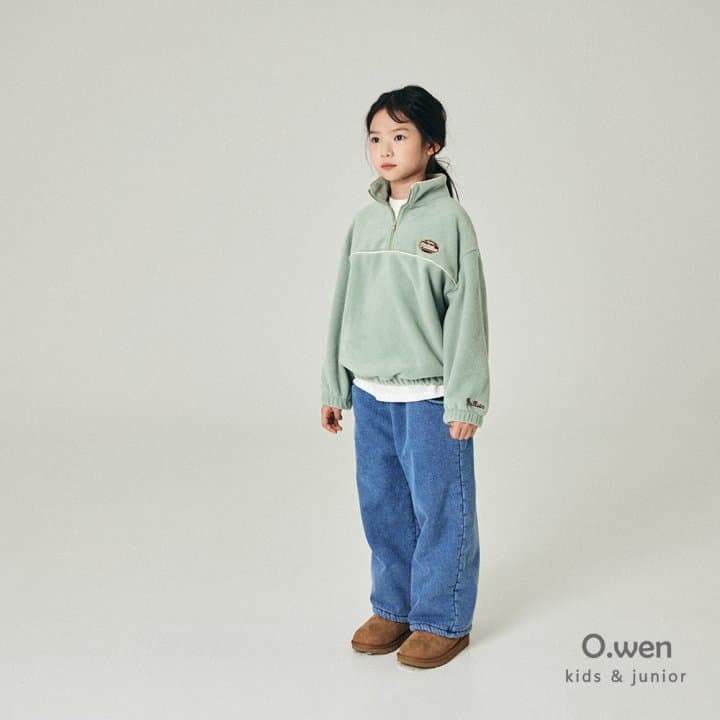 O Wen - Korean Children Fashion - #todddlerfashion - Soft Fleece Denim Pants - 3