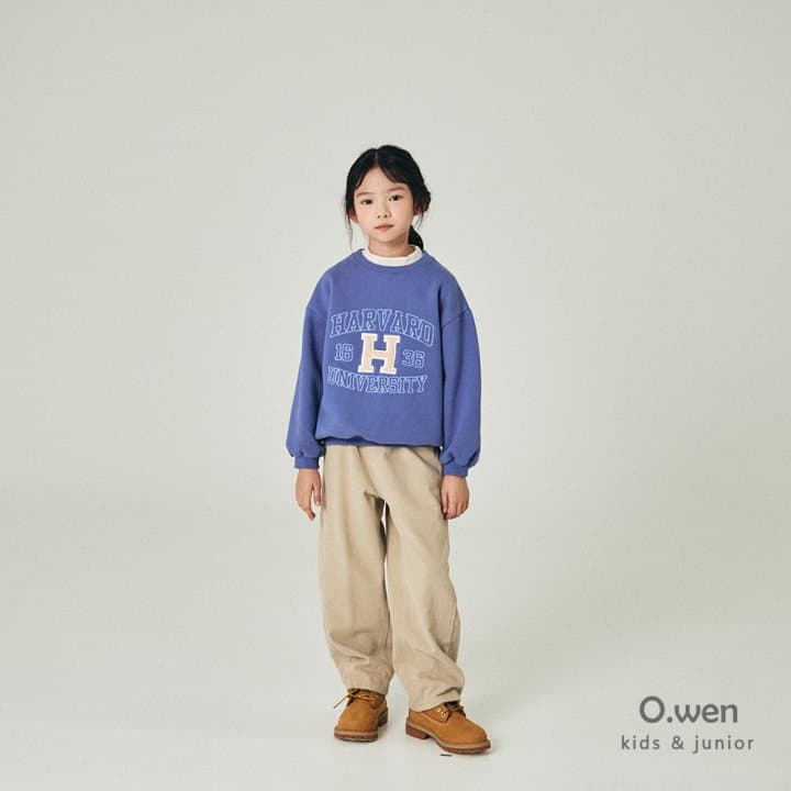 O Wen - Korean Children Fashion - #toddlerclothing - Harvard Brushed Sweatshirt - 6