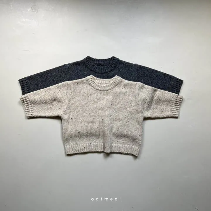 Oatmeal - Korean Children Fashion - #Kfashion4kids - Seed Round Knit Sweater - 3