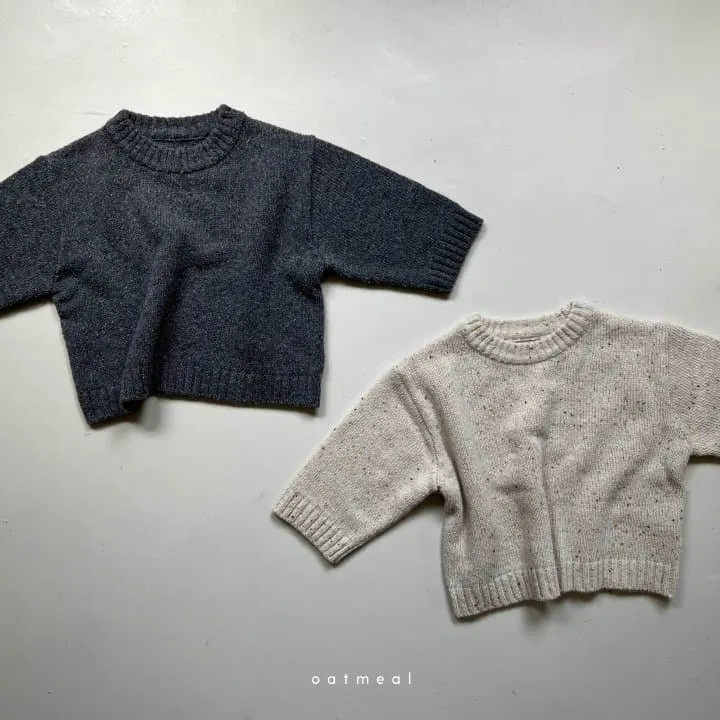 Oatmeal - Korean Children Fashion - #kidsstore - Seed Round Knit Sweater