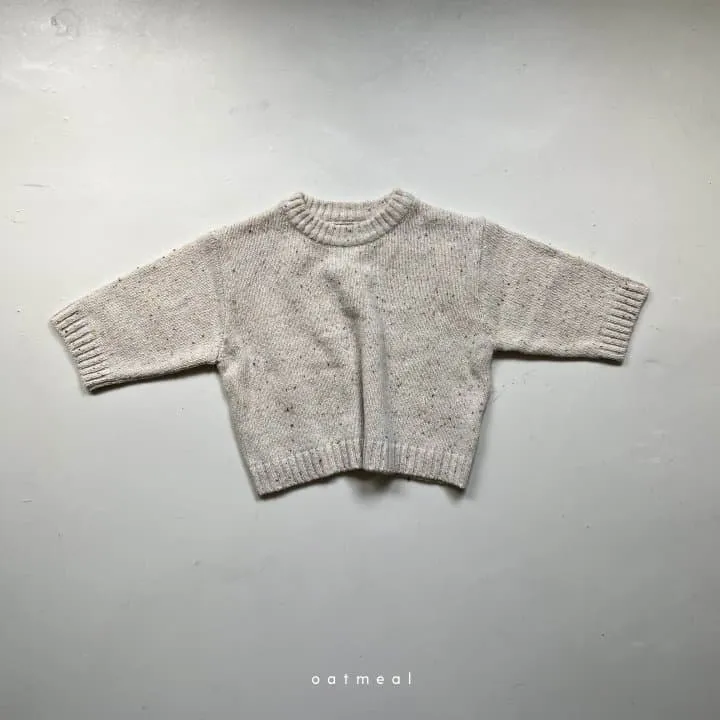 Oatmeal - Korean Children Fashion - #Kfashion4kids - Seed Round Knit Sweater - 4