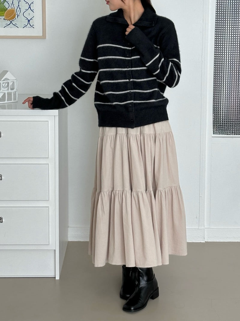 Ohao - Korean Women Fashion - #momslook - Corduroy Log Skirt - 5