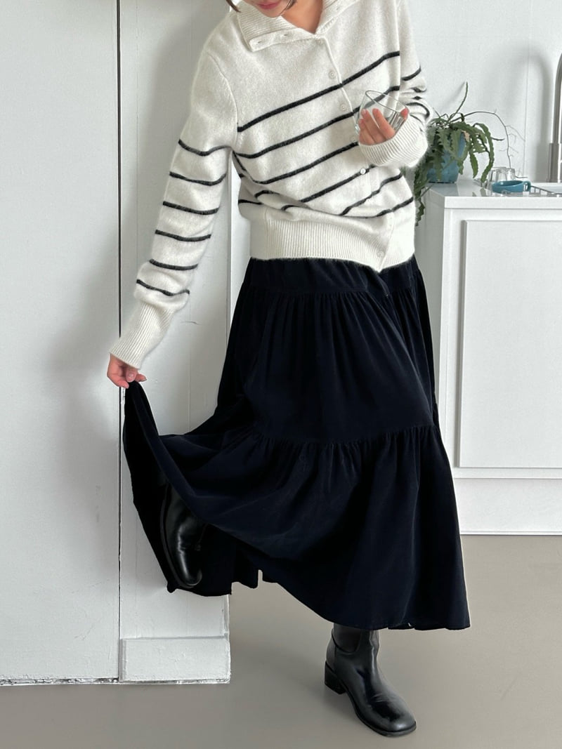 Ohao - Korean Women Fashion - #momslook - Corduroy Log Skirt - 9