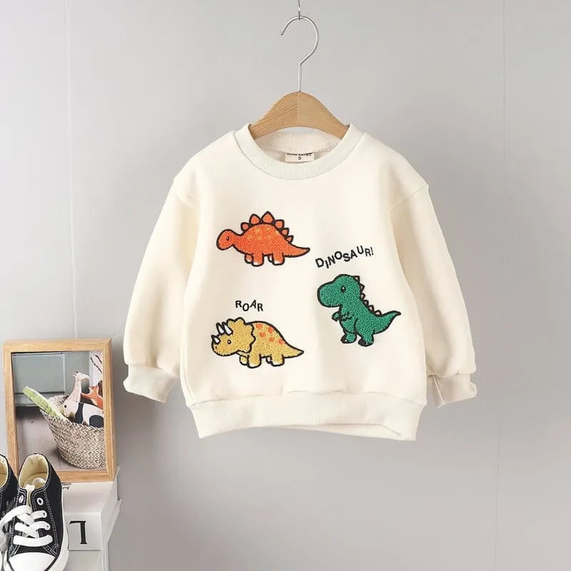 Olive denim - Korean Children Fashion - #Kfashion4kids - Boucle Dino Tee - 8