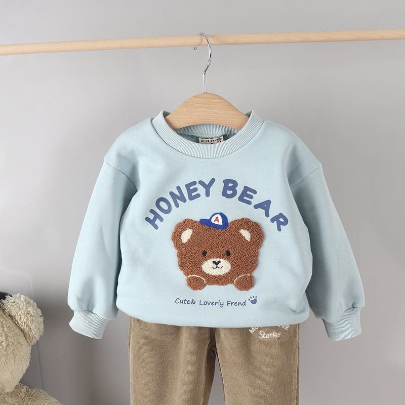 Olive denim - Korean Children Fashion - #Kfashion4kids - Boucle Bear Tee - 7