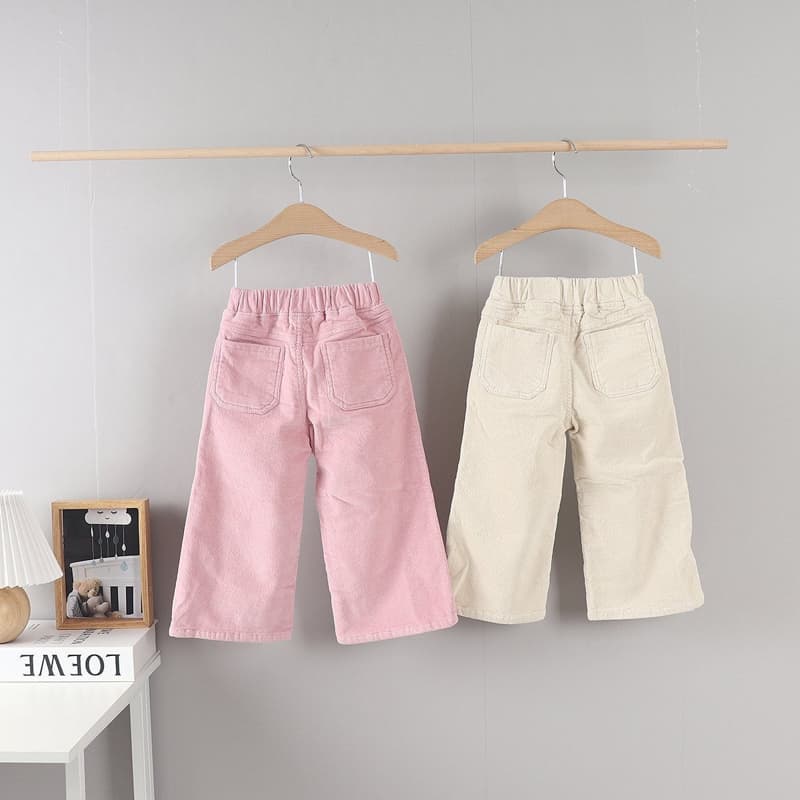 Olive denim - Korean Children Fashion - #kidzfashiontrend - Corduroy Wide Pants - 4