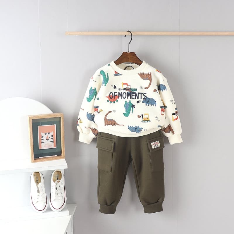 Olive denim - Korean Children Fashion - #childofig - Dino Tee - 9