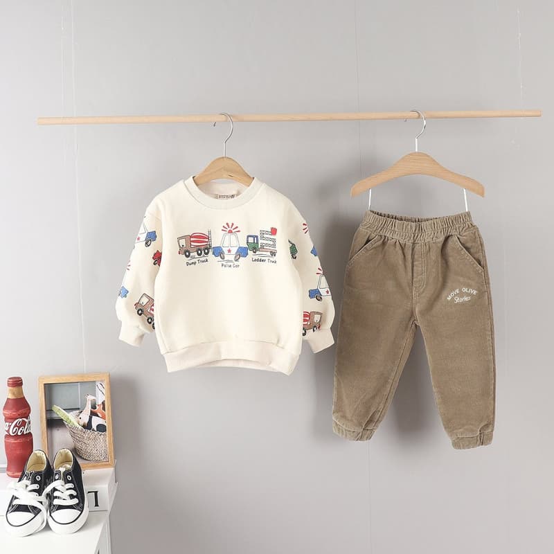 Olive denim - Korean Children Fashion - #childofig - Car Tee - 8