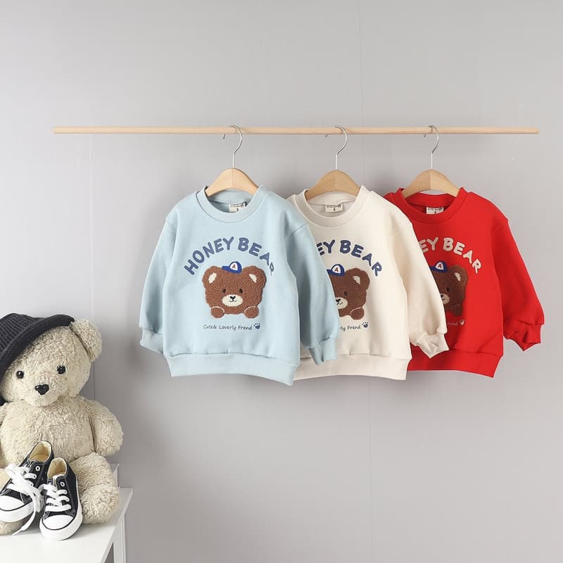 Olive denim - Korean Children Fashion - #designkidswear - Boucle Bear Tee