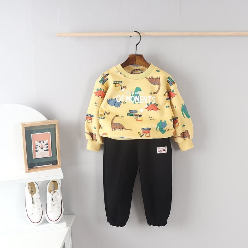 Olive denim - Korean Children Fashion - #discoveringself - Dino Tee - 12