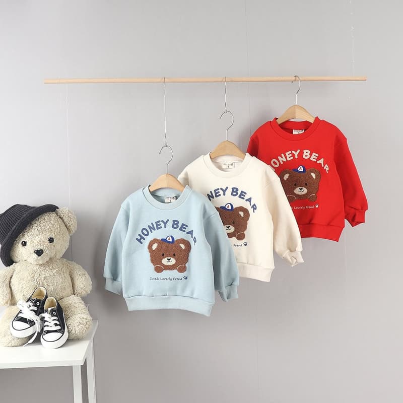 Olive denim - Korean Children Fashion - #discoveringself - Boucle Bear Tee - 2