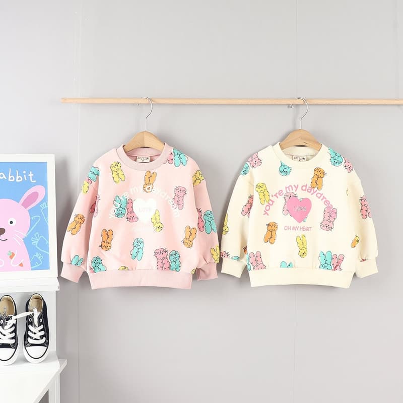 Olive denim - Korean Children Fashion - #discoveringself - Rainbow Rabbit Tee