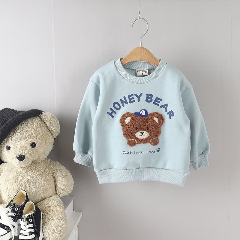 Olive denim - Korean Children Fashion - #fashionkids - Boucle Bear Tee - 3