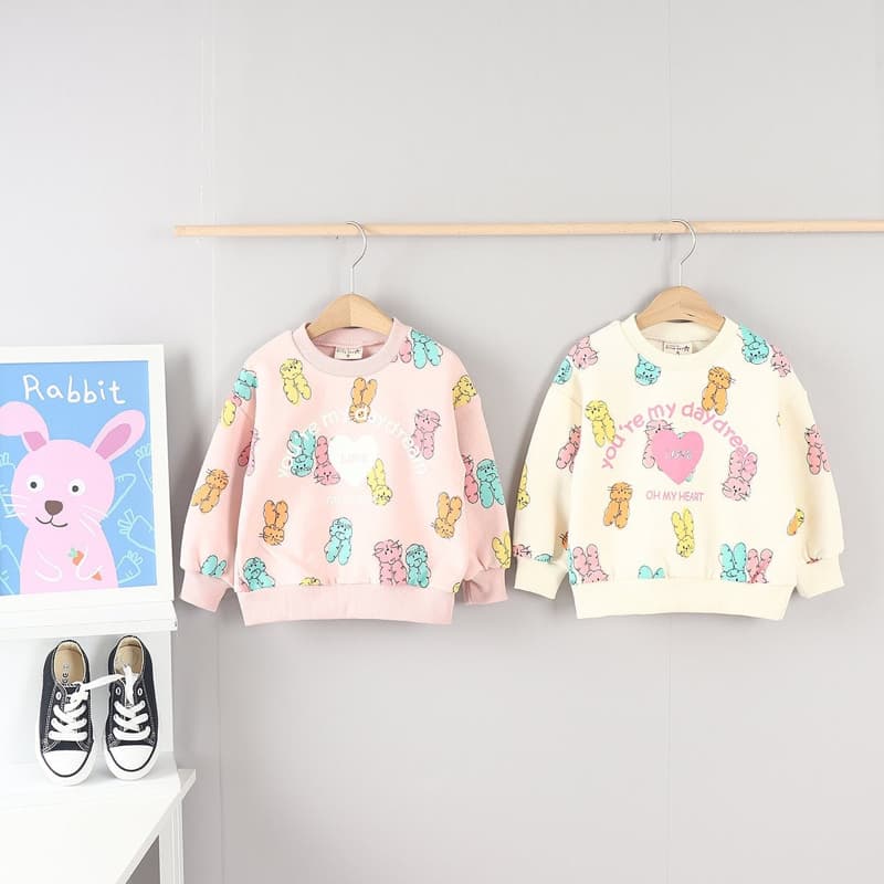 Olive denim - Korean Children Fashion - #fashionkids - Rainbow Rabbit Tee - 2