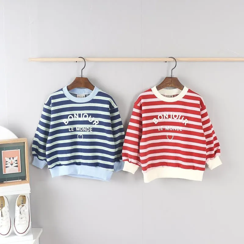 Olive denim - Korean Children Fashion - #fashionkids - Stripe Tee