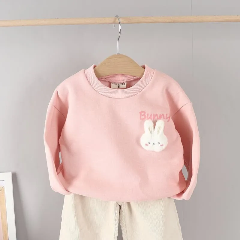 Olive denim - Korean Children Fashion - #kidsshorts - Doll Bunny Tee - 12