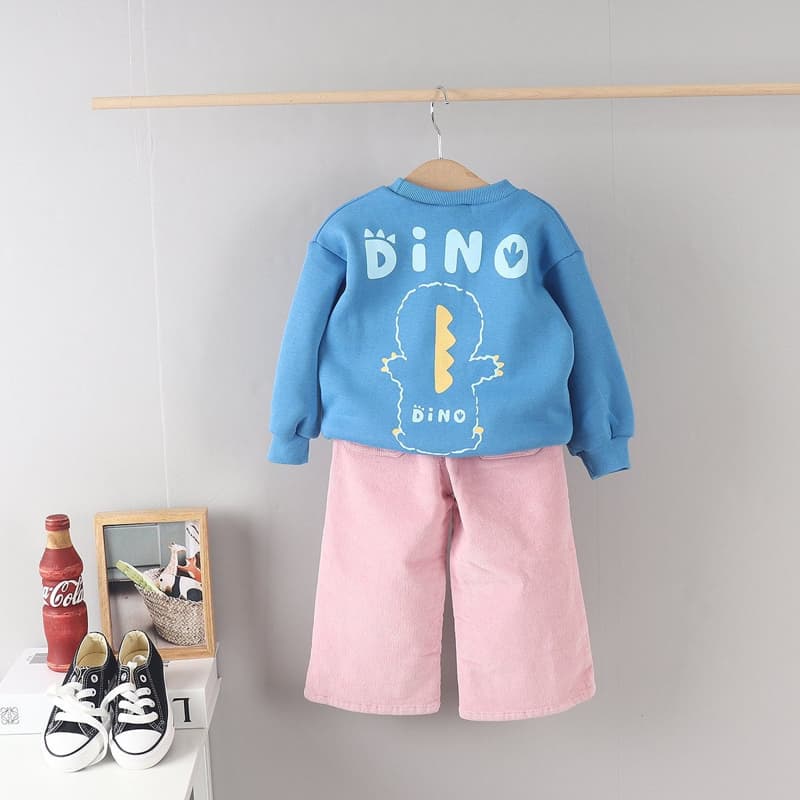 Olive denim - Korean Children Fashion - #kidsshorts - Doll Dino Tee - 10