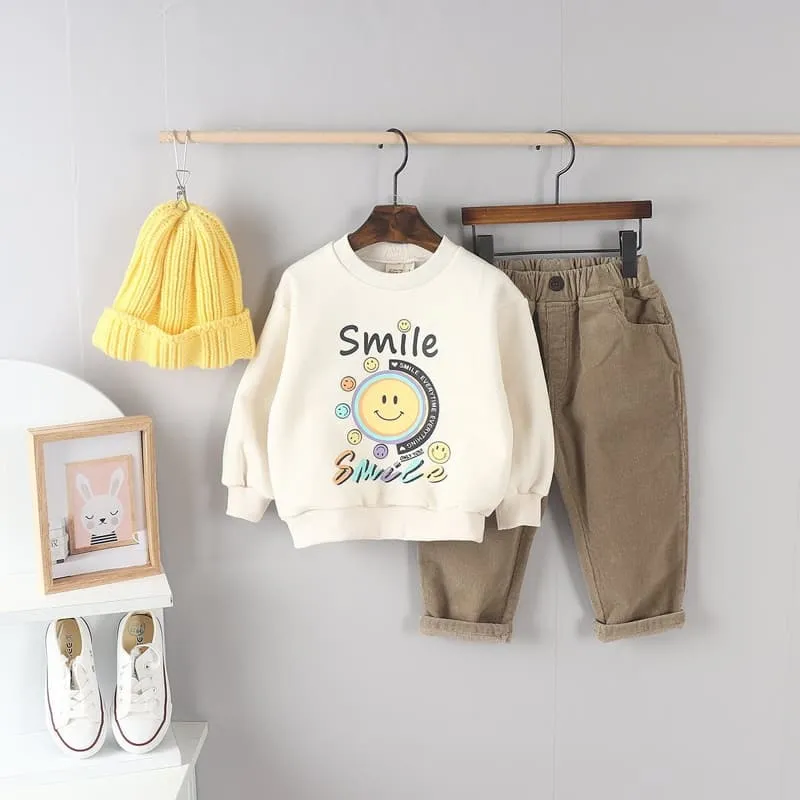 Olive denim - Korean Children Fashion - #kidsshorts - Smile Tee - 9