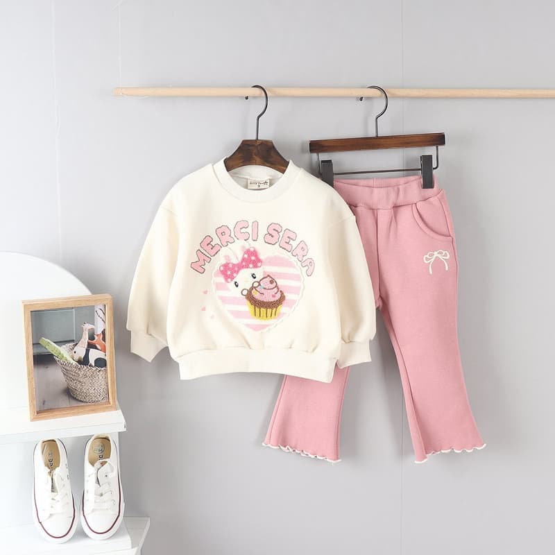 Olive denim - Korean Children Fashion - #kidsshorts - Boucle Cupcake Rabbit Tee - 8