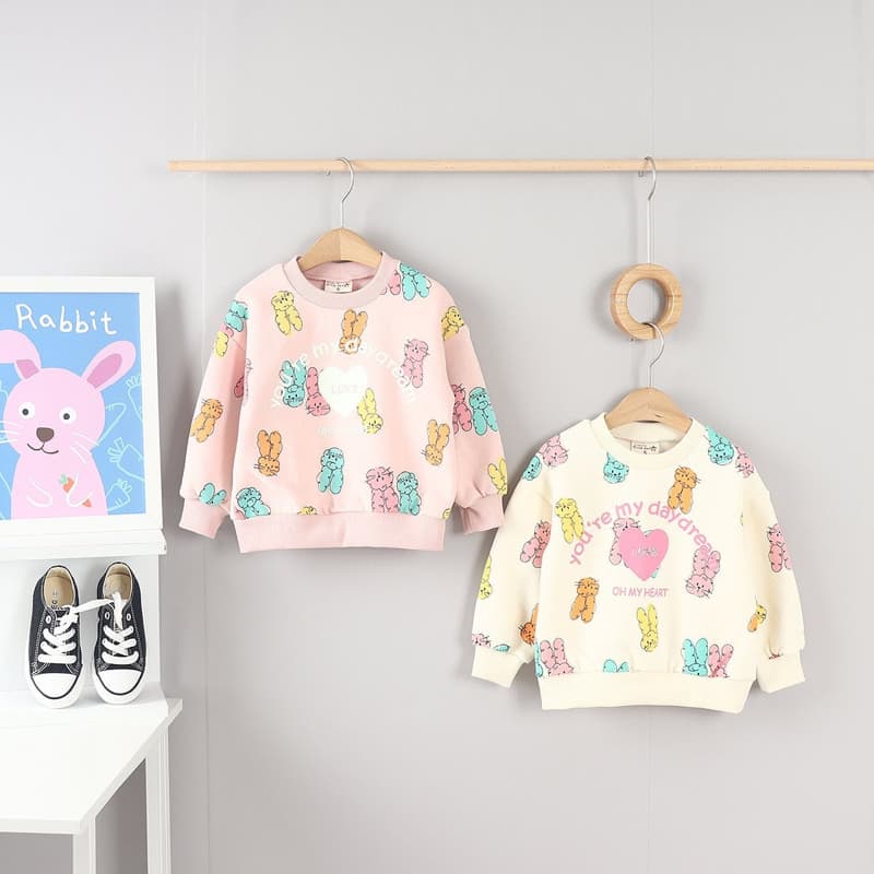 Olive denim - Korean Children Fashion - #kidsshorts - Rainbow Rabbit Tee - 3