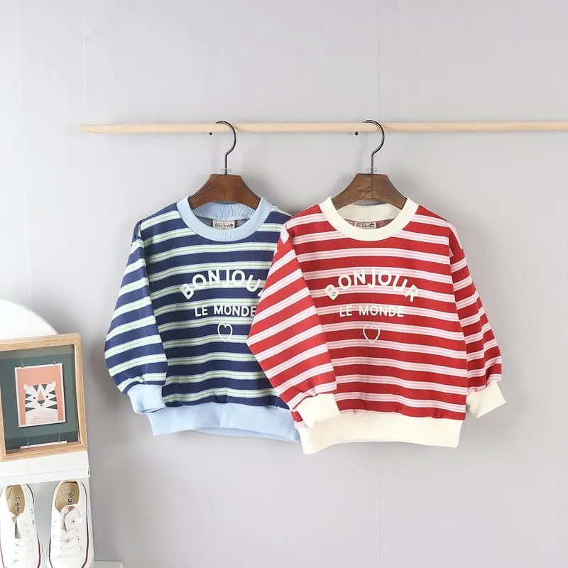 Olive denim - Korean Children Fashion - #kidsshorts - Stripe Tee - 2