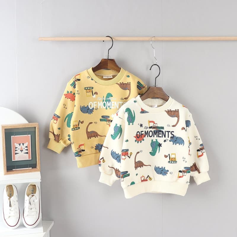 Olive denim - Korean Children Fashion - #kidzfashiontrend - Dino Tee - 2