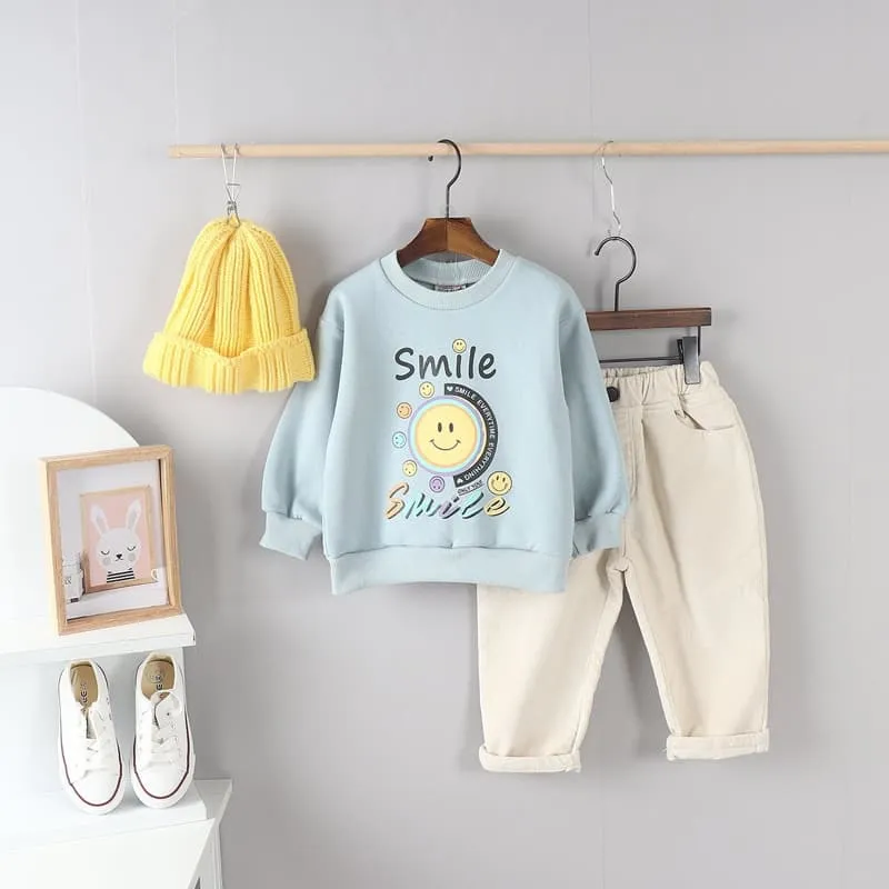 Olive denim - Korean Children Fashion - #kidzfashiontrend - Smile Tee - 11