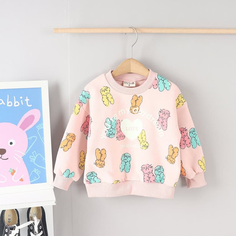 Olive denim - Korean Children Fashion - #kidzfashiontrend - Rainbow Rabbit Tee - 5