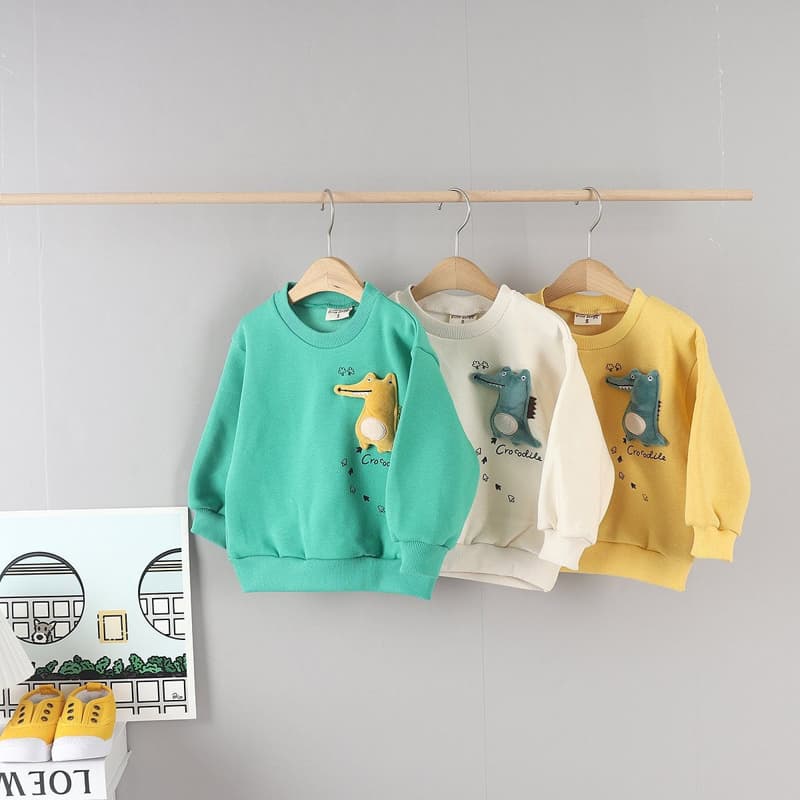 Olive denim - Korean Children Fashion - #littlefashionista - Doll Croc Tee