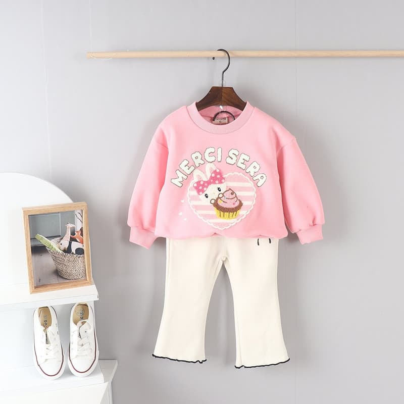 Olive denim - Korean Children Fashion - #littlefashionista - Boucle Cupcake Rabbit Tee - 12