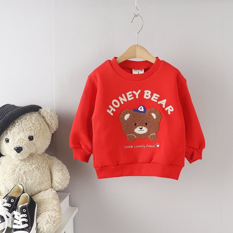 Olive denim - Korean Children Fashion - #littlefashionista - Boucle Bear Tee - 8