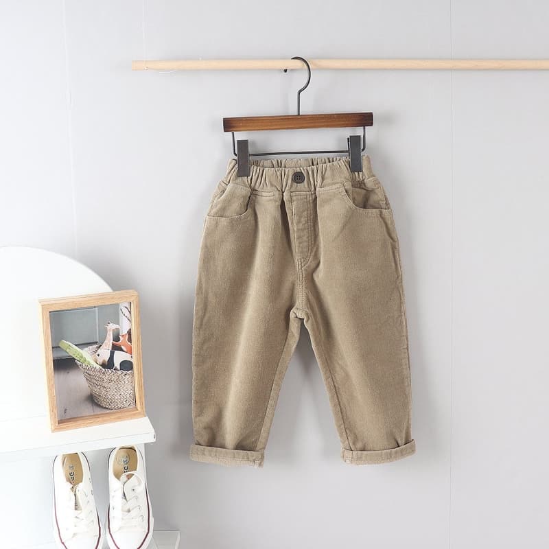 Olive denim - Korean Children Fashion - #Kfashion4kids - Corduroy Baggy Pants - 4