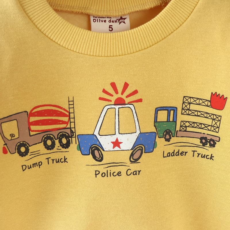 Olive denim - Korean Children Fashion - #littlefashionista - Car Tee - 4