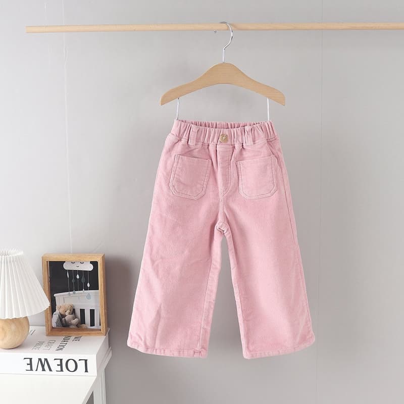 Olive denim - Korean Children Fashion - #magicofchildhood - Corduroy Wide Pants - 6