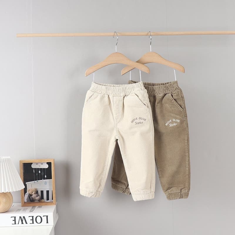 Olive denim - Korean Children Fashion - #littlefashionista - Corduroy Move Jogger Pants - 4