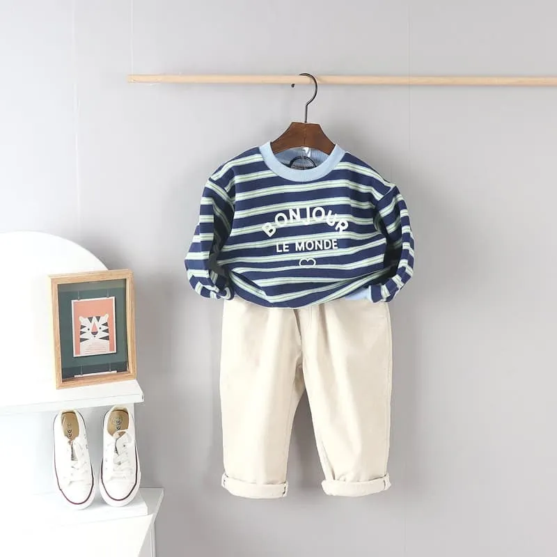 Olive denim - Korean Children Fashion - #minifashionista - Stripe Tee - 8