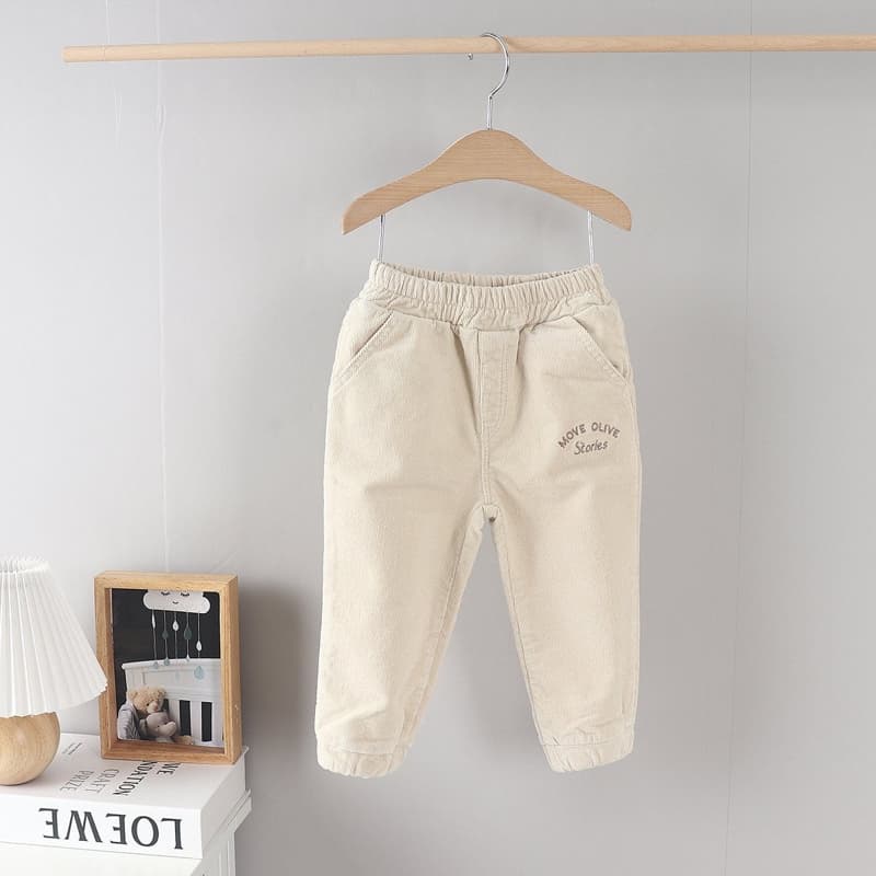 Olive denim - Korean Children Fashion - #minifashionista - Corduroy Move Jogger Pants - 5