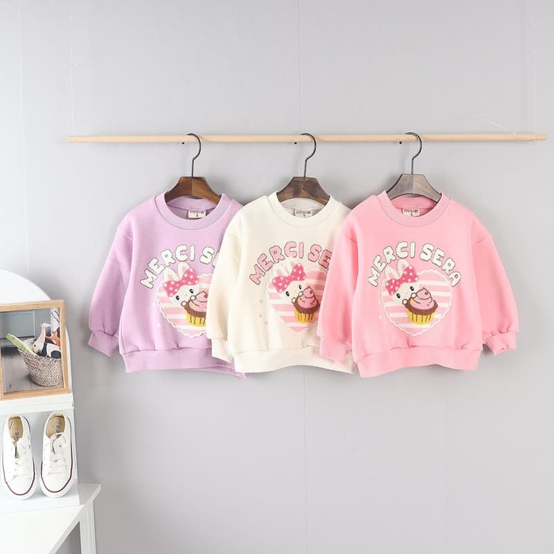 Olive denim - Korean Children Fashion - #prettylittlegirls - Boucle Cupcake Rabbit Tee