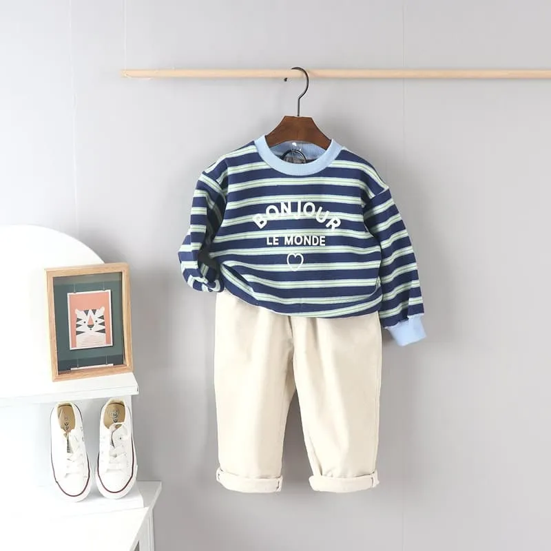 Olive denim - Korean Children Fashion - #prettylittlegirls - Stripe Tee - 9