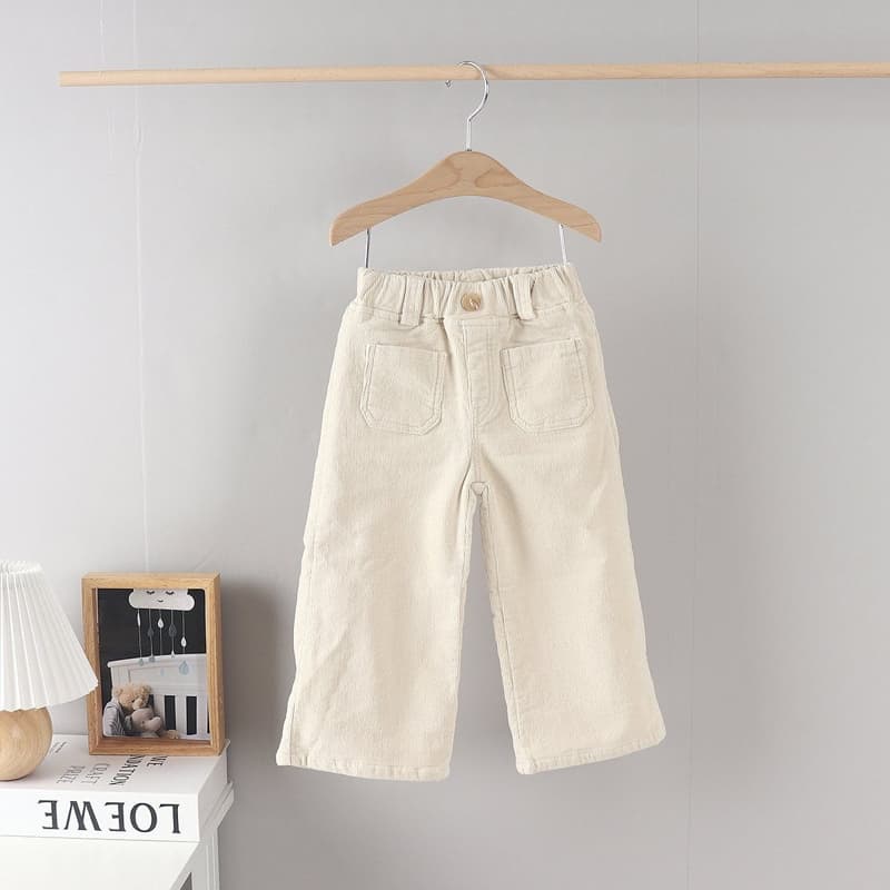 Olive denim - Korean Children Fashion - #prettylittlegirls - Corduroy Wide Pants - 8