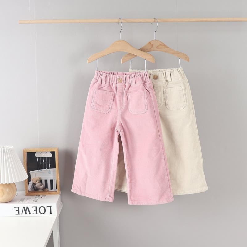 Olive denim - Korean Children Fashion - #toddlerclothing - Corduroy Wide Pants - 10