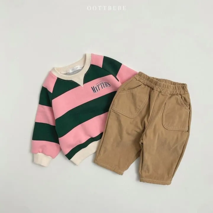 Oott Bebe - Korean Children Fashion - #childofig - Big Stripe Sweatshirts - 4