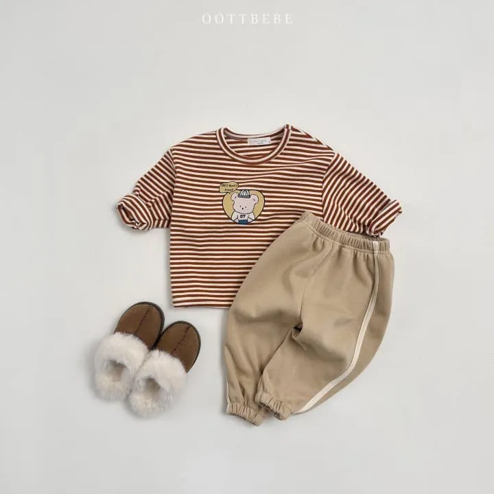 Oott Bebe - Korean Children Fashion - #Kfashion4kids - Friends Stripe Piping Tee - 4