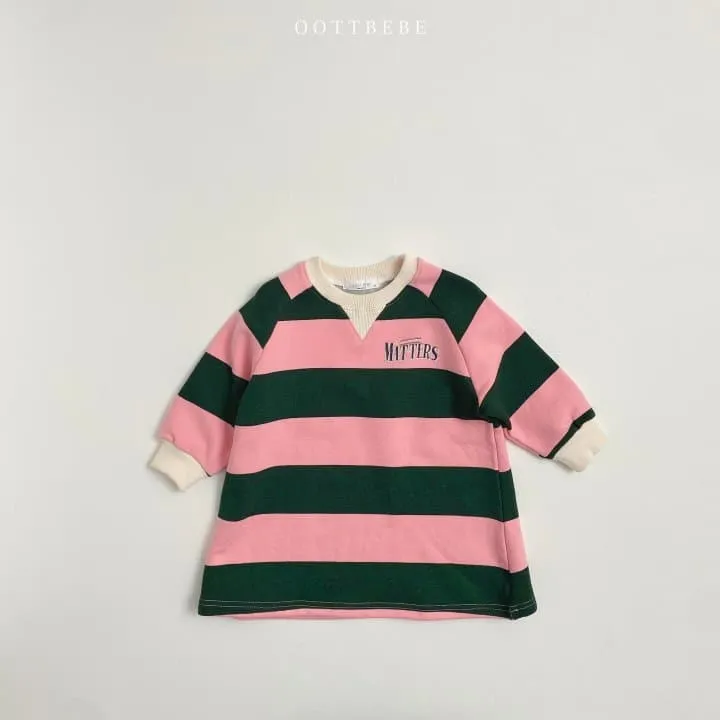 Oott Bebe - Korean Children Fashion - #todddlerfashion - Big Stripe One-piece