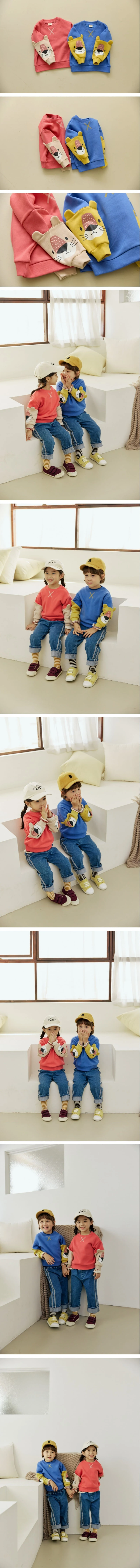 Orange Mom - Korean Children Fashion - #fashionkids - Sleeve Bear Sweatshirt