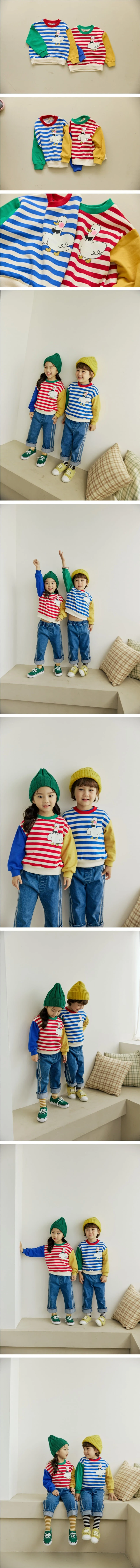 Orange Mom - Korean Children Fashion - #kidsstore - Striped Duck Raglan